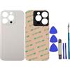 Peixiong 16 Pro Max - Vetro posteriore di ricambio per iPhone 16 Pro Max, 17,5 cm, con adesivo preinstallato e kit di attrezzi professionali per la riparazione (Desert Titanium)