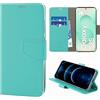 N NEWTOP Cover Compatibile con Samsung Galaxy S25, HQ Lateral Custodia Libro Flip Chiusura Magnetica Portafoglio Simil Pelle Stand Protezione Completa Case TPU Anti Urto Guscio Base Porta (Turchese)