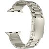MaKTech Cinturino in Titanio,Bracciale in Metallo a Cinque Maglie con Fibbia Tartarugata,per Apple Watch Serie 11/10/9/8/7,Ultra 3/2/1,SE 3/2/1 [2025] (46mm/45mm/44/49mm,Titanio)
