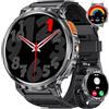 DREMAC Orologio Smartwatch Uomo 1,85'' HD Grande Schermo/LED Torcia/730 mAh Batteria,Smartwatch con 120+ modalità sportive, 24/7 Monitor di Frequenza Cardiaca e Sonno per Android iOS (2 cinturino