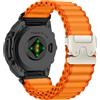 KiimLaa Quickfit 26mm Sportiva Cinturino Nylon per Garmin Fenix 8 Pro/ Fenix8 51mm/7X Pro Solar/6X/5X, Traspirante Cinturini per GARMIN Quatix 8 51mm/Tactix 8 51mm/Enduro 3/Descent Mk3i - Arancione
