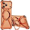 IMIRST Custodia per iPhone 17 Pro Max, Senza Bordi Metallo [Protezione Anticaduta livello Militare] [Supporto Magnetico Rotante] Custodia per iPhone 17 Pro Max.THJ Arancione