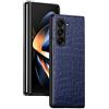COQUE Cover Galaxy Z Fold 6, custodia in pelle di coccodrillo Slim Shell in PC con stile all-inclusive, cover per telefono cellulare pieghevole a 180˚ per Samsung Galaxy Z Fold 6 5G-Blu