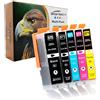 Starlet24 Set di 5 cartucce sostitutive per PGI-570 CLI-571 Canon PIXMA MG5750-5753 MG6850-6852 MG7750-7751 TS5050-5055 TS6050-6052 TS8051-8053 TS9050-9055
