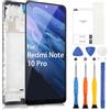 ARSSLY LCD Display per Xiaomi Redmi Note 10 PRO Schermo per Redmi Note 10 PRO M2101K6G M2101K6R Touch Screen Digitizer Full Assembly con Riparazione Kit (6,67,Nero con Cornice)