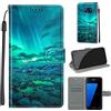 YIRRANZD Cover per Samsung Galaxy S7, Protettiva Portafoglio in Pelle PU Cover Libro [Verniciato], Flip Caso Antiurto Custodia per Samsung S7 (Aurora)