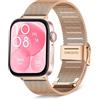 KeeFos Metallo Cinturini Compatibile con Huawei Watch Fit 5 Pro/Fit 5 / Fit 4 Pro/Fit 4 / Fit 3, Bracciale in Metallo Acciaio Inossidabile, Cinturino da Uomo e Donna - Oro Rosa