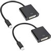 ECSiNG 2 Pezzi Convertitore Mini DP A DVI-D Da Adattatore DisplayPort A DVI Da 20 Pin 10,8 Gbps 1 Mbps Canale Ausiliario Bidirezionale Per Windows Ubuntu Nero