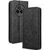 RonRun Cover Realme 14 Pro, Custodia a Libro con Supporto Stand e Slot Porta Carte Case a Portafoglio Magnetica in Pelle PU Adatto per Realme 14 Pro, nero