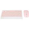 Bewinner Tastiera e Mouse fili, Set Tastiera Bluetooth da 10 Pollici Ricarica USB Tastiera Ultra Sottile e Silenziosa con Mouse 1600 DPI per PC, Laptop(Rosa)