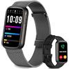 Fitonme Smartwatch Uomo Donna,Fitness Watch con Chiamata Bluetooth,Monitor Battito/Ossigeno nel Sangue/Sonno,100+ Modalità Sport Fitness Tracker iOS Android,2 cinghie,Nero