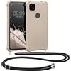 kwmobile Custodia Compatibile con Google Pixel 4a Cover - Back Case in Silicone TPU - Protezione Smartphone con Cordino - crema