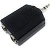 DRUT Adattatore Cavo Audio Jack Stereo da 3,5 mm a Doppia Presa Stereo da 6,35 mm (Nero Argento)