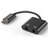 Cubilux Sdoppiatore audio USB C per 2 cuffie con DAC 96KHz/24-bit, da tipo C a doppio auricolare, splitter Aux per Samsung S24/S23/S22/S21/S20 Ultra Note 20/10 Tab S9/S8/S7/S6, Z Fold 5/4/3/2, Z Flip 5/4/3/2