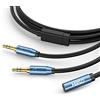 MillSO Cavo splitter audio Y da 3,5 mm femmina a 2 jack da 3,5 mm, TRS stereo con contatti placcati in oro 24 carati, per smartphone, computer, MP3, cuffie, altoparlante - 2,4 m