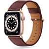 Tasikar Compatibile per Cinturino Apple Watch 49mm 45mm 44mm 42mm, Cinturini in Vera Pelle Compatibile con Apple Watch Ultra Series 9 8 7 6 5 4 3 2 SE - (Vino Rosso + Adattatore Rose gold)
