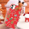 Yoedge Natale Cover per iPhone 11 6,1 con Catena, Natalizia Braccialetto Custodia con Carino Disegni Uomo di pan zenzero Natalizio, Sottile Silicone TPU Antiurto Christmas Case para iPhone 11, Rosso