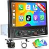 Motorsi 1 Din Autoradio [Wireless] Apple CarPlay Android Auto Radio 8'' Touch Screen HD Autoradio, Mirror Link/Comandi al Volante/Bluetooth/FM/AUX/DSP/USB + Microfono