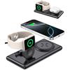 SwanScout Caricabatterie Wireless Magnetico per iPhone, Stazione di Ricarica 2 in 1 per iPhone 17e/Air/17 Pro/17 Pro Max/17/16/15/14/13/12, Supporto di Ricarica per Apple Watch 11/Ultra 3/SE 3/9/8/7/6 e Airpods