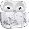 MyGadget Cover Rigida Compatibile con Apple AirPods 3a Generazione - Case Protettiva per Cuffie Auricolari - Skin in Marmo - Bianco