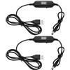 EMSea 2 cavi USB di tensione regolabili, da 5 V a 1,5 V, 3 V, 4,5 V, 6 V, 7,5 V, 9 V, 12 V, 5,5 x 2,1 mm, cavo di alimentazione USB con LED Dislpay per giochi giocattolo, lampada a LED
