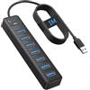 PHIXERO Hub USB 3.0 7 Porte, Cavo Lungo 3.3FT, Sdoppiatore Porte Multiple per PC, Macbook, Mac Pro/Mini, iMac, Surface Pro, XPS, Unità Flash, Laptop, HDD Mobile