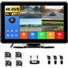 GOHHDL Telecamera Posteriore Set di 4 Telecamere Cablate, Monitor IPS HD da 10,1 Pollici 4K DVR con Android Cast, Impermeabile IP68, Registrazione, Monitoraggio del Parcheggio, Linee di parcheggio