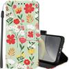 Lonrapa Cover per Xiaomi Redmi Note 14 Pro 4G Custodia in PU Pelle Portafoglio per Redmi Note 14 Pro 4G Fiori Colorati Motivo Bello a Libro Flip Caso con Antiurto Protettiva Cover - Fiori Verdi Rossi