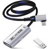 Guermok Scheda di acquisizione HDMI 4K USB3.0 per streaming, PD100W, USB a 90°, 1 m 4K a 60 fps 1080p a 240 fps HDMI a USB A/C dispositivi di acquisizione video per pad/tablet/MacOS/Switch2/1