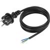 VIEVRE Cavo di collegamento con spina, cavo di alimentazione a 3 poli, cavo 3 x 1,5 mm², spina Schuko con cavo, cavo di alimentazione con spina, 230 V, 16 A, IP44, nero