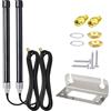 Bingfu Antenna 4G LTE Esterno MIMO Fibra di Vetro, Antenna Cellulare Omnidirezionale con Supporto a Parete, Maschio SMA Cavo 3 m, per Router CPE LTE Hotspot Gateway IoT Telecamera di Sicurezza