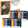 D&C Cartucce d'inchiostro compatibili per Epson T-611 T-612 T-613 T-614 per Stylus D68 D68PE D88 D88Plus D88PE DX-3800 DX-3850 DX-4200 DX-4250 DX-4800 DX-4850 (20-Pack)