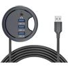 NFHK Hub USB 3.0 Scheda Audio 3 Porte USB 60mm Desk Grommet Splitter Dock Station Cuffia Microfono Interfaccia Audio per PC Desktop