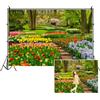 SDOTPMT 6x4ft Fondo in poliestere Spring Forest Park Fiore Tulipano Fiori Jungle Garden Fotografia Sfondo Bambini Primavera Outdoor Art Photo Studio Props Sfondo