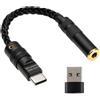 Girftu Adattatore Dongle DAC in lega di alluminio da USB C a 3,5 mm, 4,4 mm, con sistema CX31993 MAX97220 Chip Type C Headphone AUX Dongle Adattatore DAC Cable for USB C Deivce (3,5 mm Black)