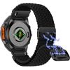 Niboow QuickFit 26mm Intrecciato Cinturino per Garmin Fenix 8 51mm/Fenix 7X Pro Solar/Fenix 7X/Fenix 6X/Fenix 6X Pro, Traspirante Nylon Cinturini per Garmin Tactix 8 51mm/Descent Mk3i - Nero