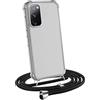 MyGadget Cover per Samsung Galaxy S20 FE - Custodia con Corda - Case con Cordino Opaca Antiurto | Bumper con Laccio | Tracolla - Practical Stylish - Nero