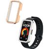 kwmobile Set da 2 Protezione Bordo Orologio Compatibile con Huawei Band 9 / Band 8 Smartwatch - Rivestimento Glitterato argento/oro rosa