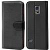 Verco custodia per Samsung Galaxy S5 Mini, Case per Galaxy S5 Mini Cover PU Pelle Portafoglio Protettiva, Nero