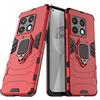 MaiJin Compatibile con OnePlus 10 Pro Cover, Custodia Armor Anello Cavalletto (Funziona con il Supporto Magnetico per Auto) Case Paraurti (Rosso)