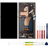 SWARK Display OLED da 6,8 pollici, compatibile con Samsung Galaxy S23 Ultra SM-S918B, SM-S918U (nero con cornice) (con impronte digitali) LCD display touchscreen di ricambio + set di attrezzi