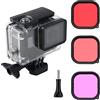 Lupholue Custodia subacquea impermeabile 60 m trasparente con filtro rosso-viola-rosa Compatible with GoPro Hero (2018), GoPro Hero 7 Black, GoPro Hero 6/6 Black Hero 5/5 Black