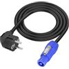 MEIRIYFA EU Plug AC 20A cavo di estensione Powercon, cavo di alimentazione PowerCON a 250V Schuko Plug, impermeabile 16AWG per luce scenica, servizi audio, dispositivi LED (1M/3.28FT)