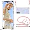 ISOI Cover Trasparente con Cordino compatibile con Samsung Galaxy A36 5G, Regolabile e Rimovibile Collana Tracolla Laccio Collo, Custodia per Telefono in Silicone TPU Morbido Antiurto - Rosa
