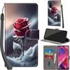 Haninsuze Cover per Oppo A54 5G / A74 5G Custodia Cover Pelle Libro Portafoglio con Porta Carte Magnetica Protezione Antiurto Cuoio Flip Case Custodia Cover per Oppo A54 5G / A74 5G, Rose