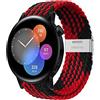 Niboow 20mm Cinturino per Huawei Watch GT 3 Pro 43mm/Watch GT 3 42mm/Watch GT 2 42mm/Watch 2/Watch 2 Pro/Watch 2 Sport, Nylon Intrecciato Cinturino per Honor Magic Watch 2 42mm-Nero Rosso