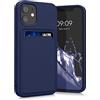 kwmobile Custodia Compatibile con Apple iPhone 12 mini Cover - Back Case Cellulare con Slot Porta Carte - Morbida in Silicone TPU blu scuro