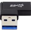 cablecc Adattatore di ricarica dati USB 3.0 femmina tipo C a maschio A 90 gradi piatto orizzontale ad angolo sinistro per laptop desktop