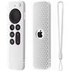 Hi Color Custodia protettiva in silicone per telecomando Apple TV Siri Remote di terza generazione, compatibile con Apple TV 4K di seconda generazione 2021, colore bianco