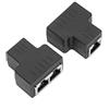 ciciglow Adattatore Cavo Ethernet 1 Ingresso 2 Uscite RJ45 Connettore LAN Splitter di Rete, Prolunga per Cavo Internet, Compatibile con ADSL, Switch, TV, Apparecchiature Wireless (Black)